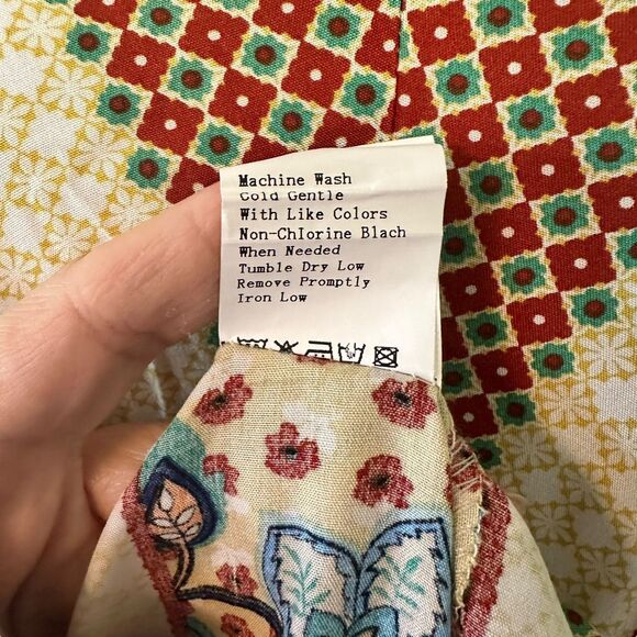 BTFBM Bohemian Colorful Floral Boho Chic Babydoll Dress Size L NWT - Picture 7 of 9